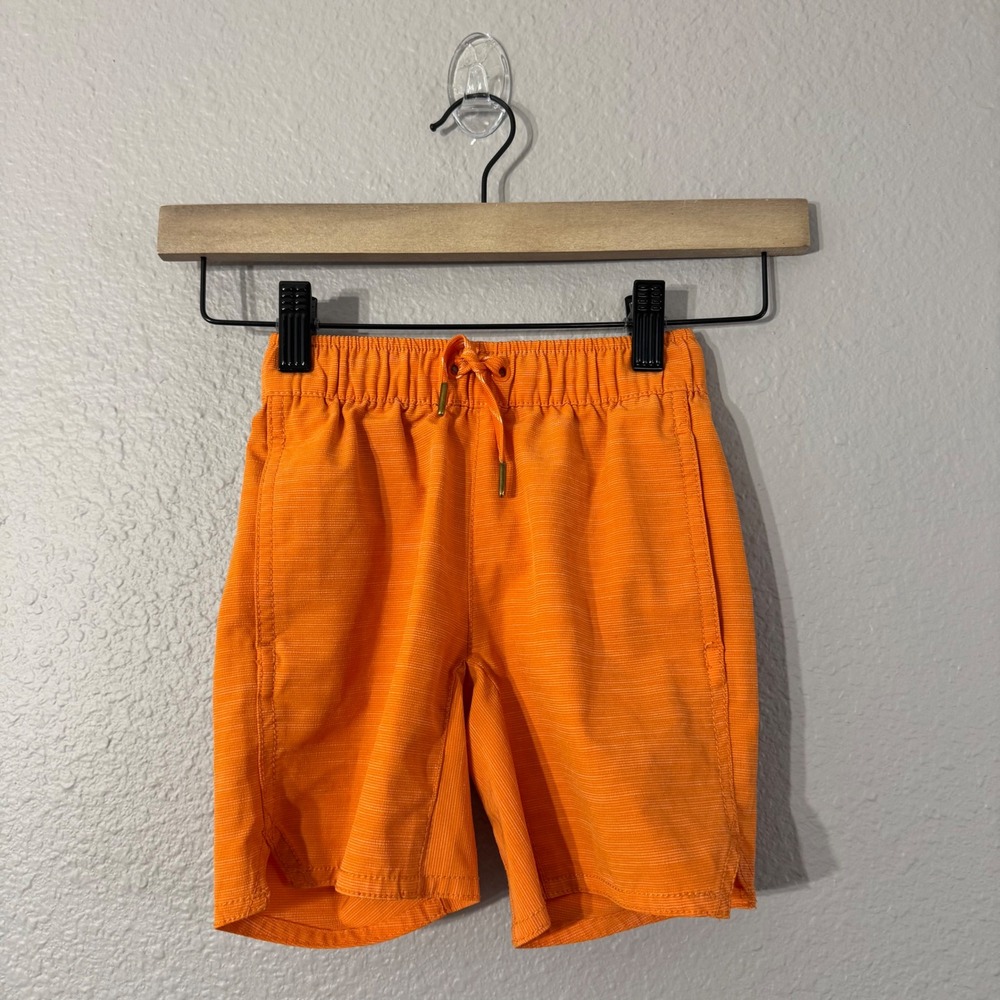 Hanna Andersson Kids's Size 4 110cm Orange‎ Recycled Blend Tech Shorts